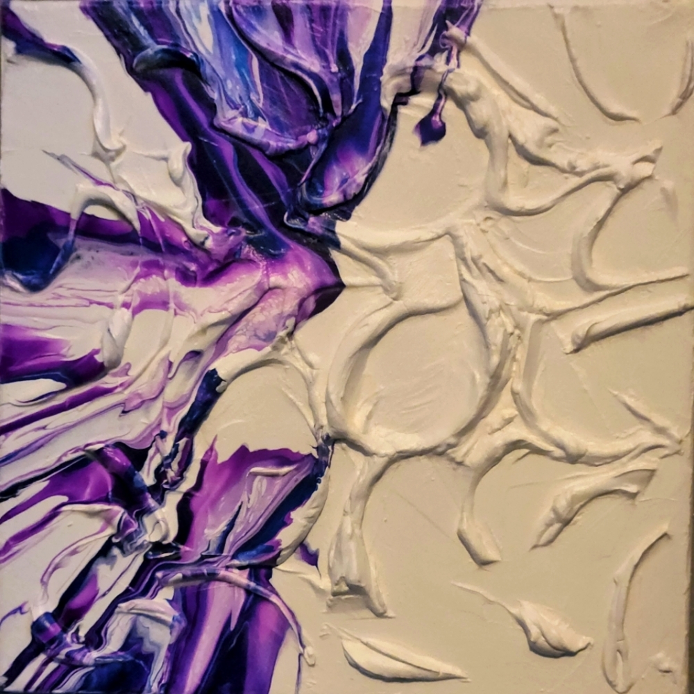 10 x 10 color acrylic sculpted canvas painting